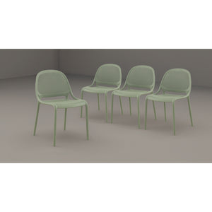 F. Corriveau International - Ensemble de 4 Chaises à Dîner Summer, Intérieur/Extérieur, Vert - Simple Boutique