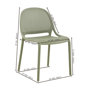 F. Corriveau International - Ensemble de 4 Chaises à Dîner Summer, Intérieur/Extérieur, Vert - Simple Boutique