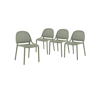 F. Corriveau International - Ensemble de 4 Chaises à Dîner Summer, Intérieur/Extérieur, Vert - Simple Boutique