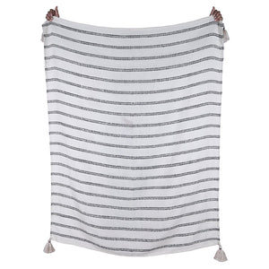 F. Corriveau International - Jetée à Rayure Natural, Intérieur/Extérieur, 50" x 60" - Simple Boutique