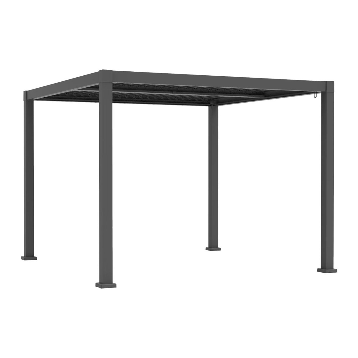 F. Corriveau International - Pergola Mélia en Aluminium avec Parisienne Ajustable, 10'x10', Noir - Simple Boutique
