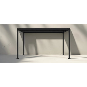 F. Corriveau International - Pergola Mélia en Aluminium avec Parisienne Ajustable, 10'x13', Noir - Simple Boutique