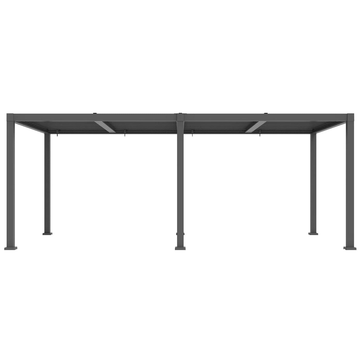 F. Corriveau International - Pergola Mélia en Aluminium avec Parisienne Ajustable, 10'x19', Noir - Simple Boutique