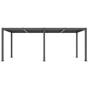 F. Corriveau International - Pergola Mélia en Aluminium avec Parisienne Ajustable, 10'x19', Noir - Simple Boutique