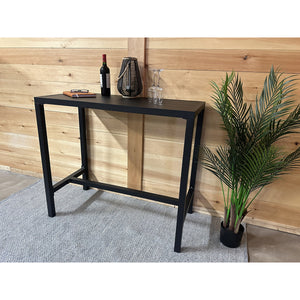 F. Corriveau International - Table Bar Extérieur Highland, Fabriqué en Aluminium, Noir - Simple Boutique