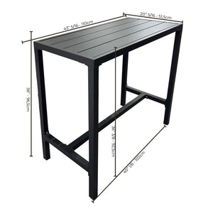 F. Corriveau International - Table Bar Extérieur Highland, Fabriqué en Aluminium, Noir - Simple Boutique
