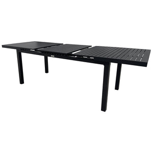 F. Corriveau International - Table à Rallonge Extérieur, Fait en Aluminium, Noir - Simple Boutique