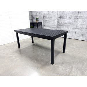 F. Corriveau International - Table à Rallonge Extérieur, Fait en Aluminium, Noir - Simple Boutique