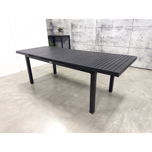F. Corriveau International - Table à Rallonge Extérieur, Fait en Aluminium, Noir - Simple Boutique