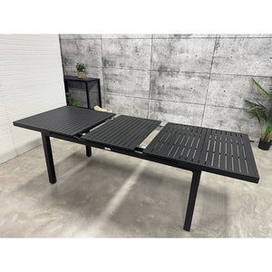F. Corriveau International - Table à Rallonge Extérieur, Fait en Aluminium, Noir - Simple Boutique