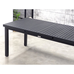 F. Corriveau International - Table à Rallonge Extérieur, Fait en Aluminium, Noir - Simple Boutique