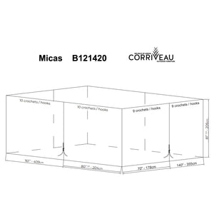 F.Corriveau International - Rideau Clair / Mica pour Gazebo 12' x 14', Transparent - Simple Boutique