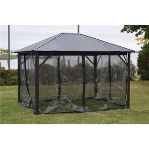 F.Corriveau International - Rideau Transparent / Mica pour Gazebo 10' x 12', Fumés - Simple Boutique