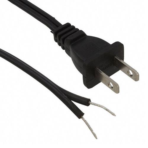 Fil alimentation 2 conducteurs, 16 AWG, SPT-1, Certifié cETLus, Noir, 6 pi. - Simple Boutique