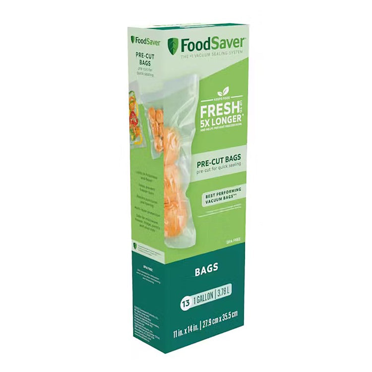 FoodSaver - Lot de 13 Sacs Prédécoupés pour Scelleuse Sous-Vide, Capacité de 3.78 Litre - Simple Boutique