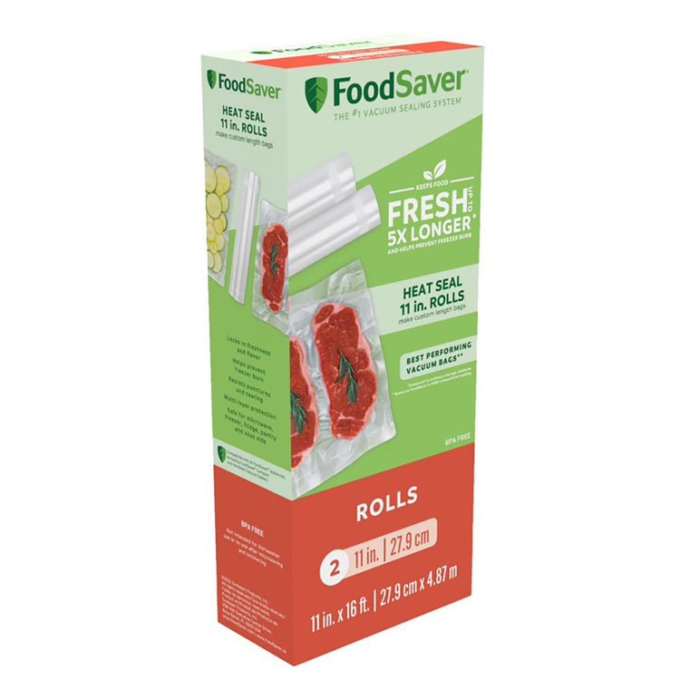 FoodSaver - Lot de 2 Rouleaux de Scellage Sous-Vide, 11po x 16pi, Sans BPA - Simple Boutique