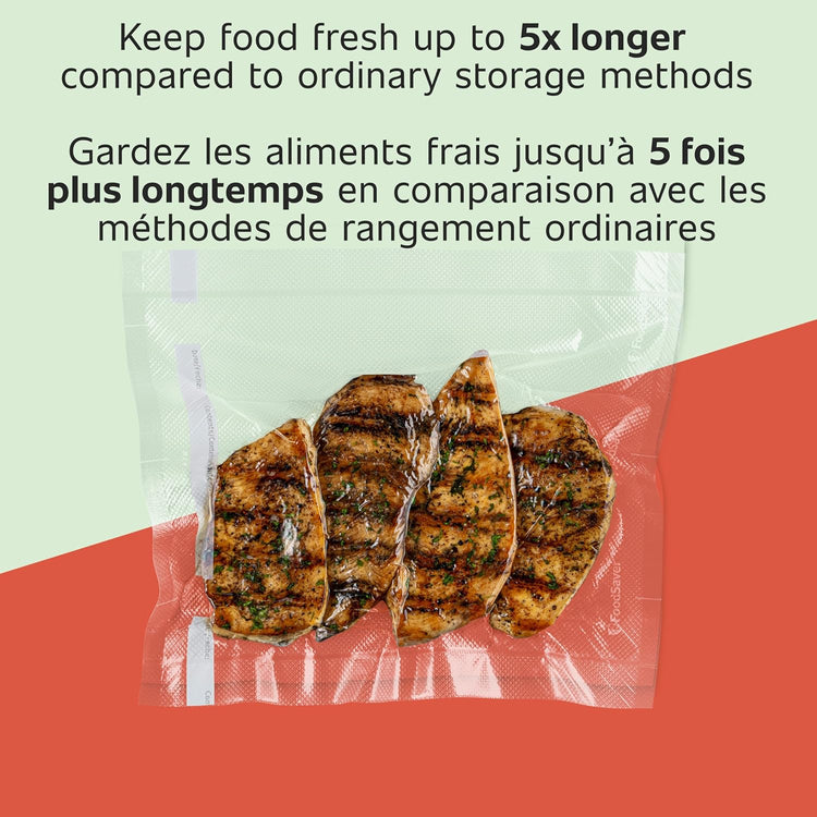 FoodSaver - Lot de 2 Rouleaux de Scellage Sous-Vide, 11po x 16pi, Sans BPA - Simple Boutique