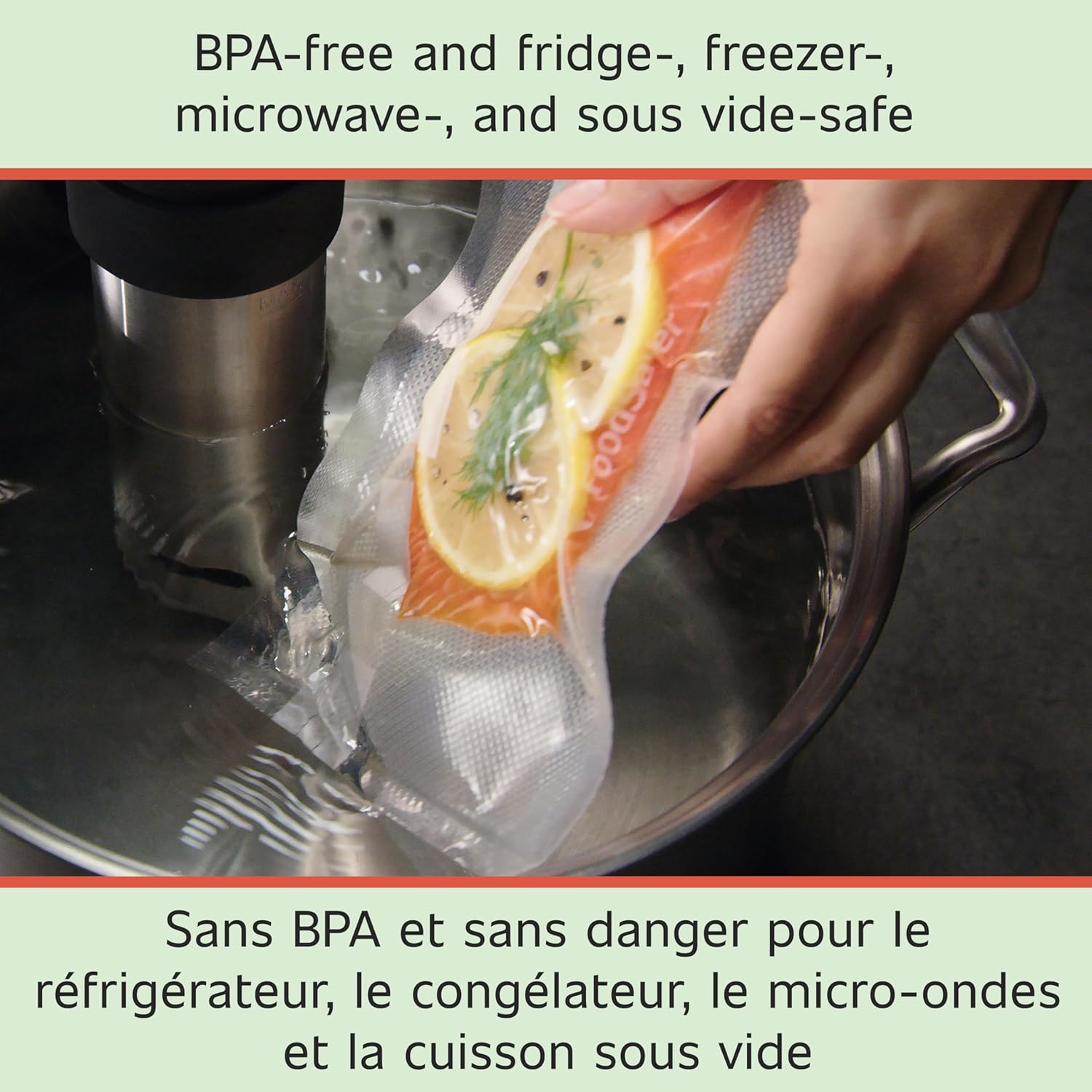 FoodSaver - Lot de 2 Rouleaux de Scellage Sous-Vide, 11po x 16pi, Sans BPA - Simple Boutique