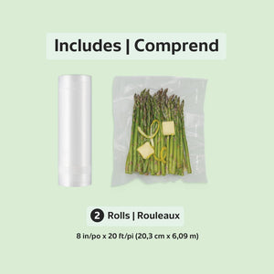 FoodSaver - Lot de 2 Rouleaux de Scellage Sous-Vide, 11po x 16pi, Sans BPA - Simple Boutique