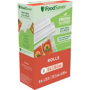 FoodSaver - Lot de 2 Rouleaux de Scellage Sous-Vide, 8po x 20pi, Sans BPA - Simple Boutique