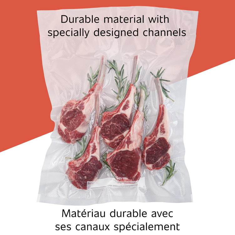 FoodSaver - Lot de 2 Rouleaux de Scellage Sous-Vide, 8po x 20pi, Sans BPA - Simple Boutique