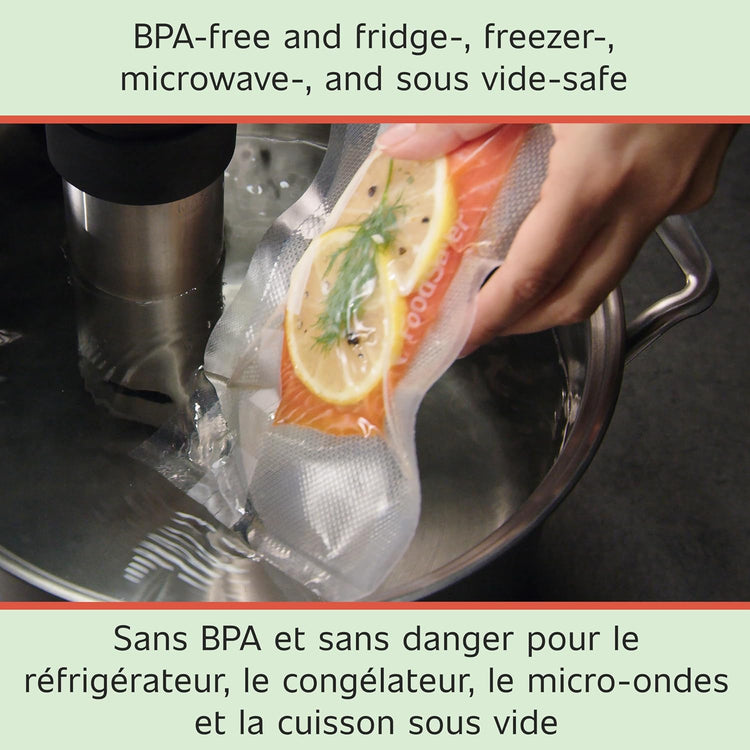 FoodSaver - Lot de 2 Rouleaux de Scellage Sous-Vide, 8po x 20pi, Sans BPA - Simple Boutique