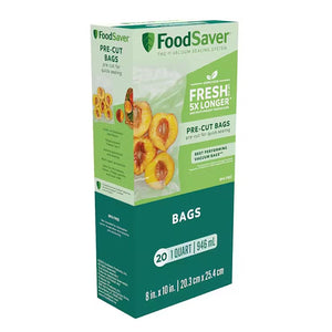 FoodSaver - Lot de 20 Sacs Prédécoupés pour Scelleuse Sous-Vide, Capacité de 1 Litre - Simple Boutique
