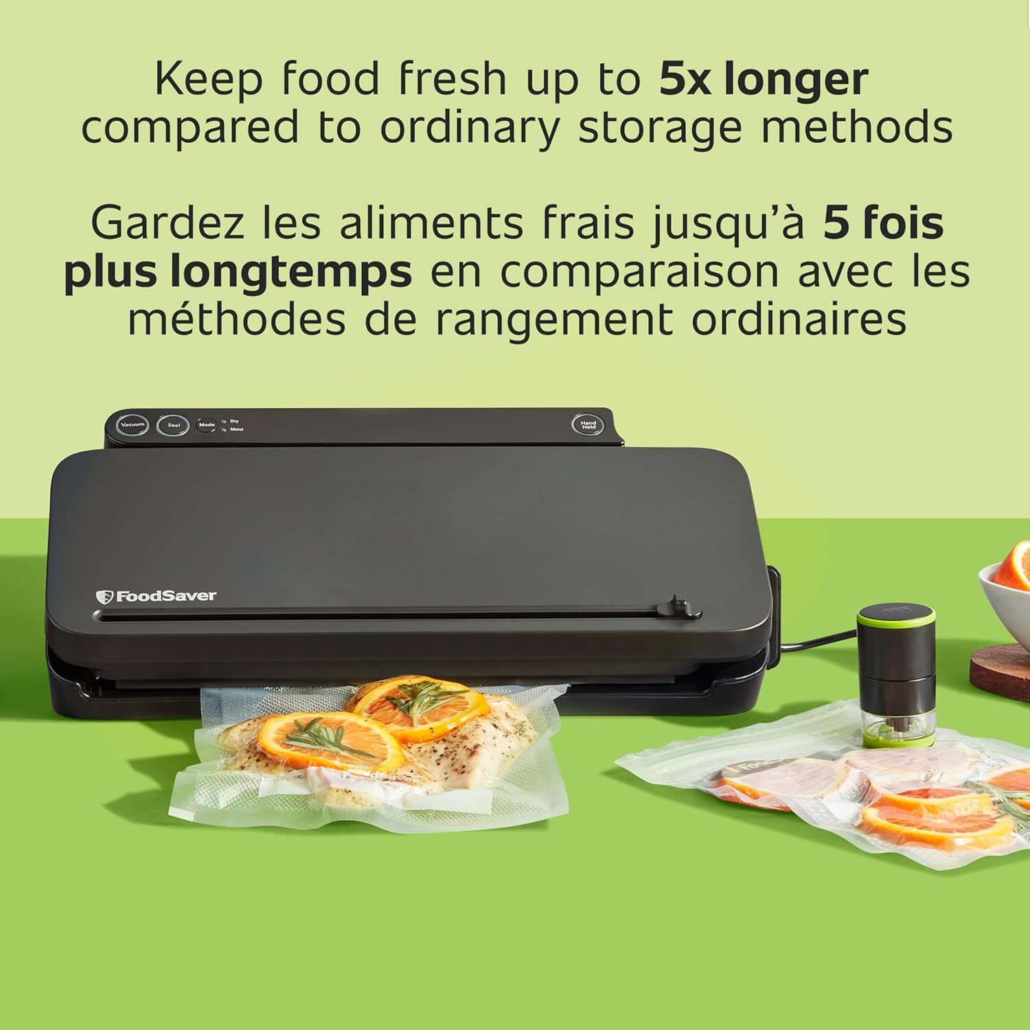 FoodSaver - Machine à Emballer Sous-Vide pour Aliments, Comprend 1 Rouleau et 4 Sacs, Noir - Simple Boutique