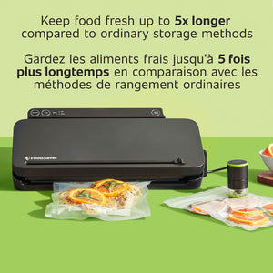 FoodSaver - Machine à Emballer Sous-Vide pour Aliments, Comprend 1 Rouleau et 4 Sacs, Noir - Simple Boutique