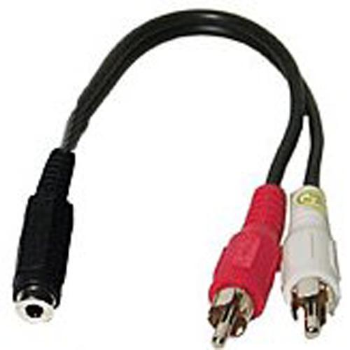 GlobalTone Adaptateur en "Y" pour câble audio 1xF 3.5mm / 2xM RCA 6 pouces - Simple Boutique