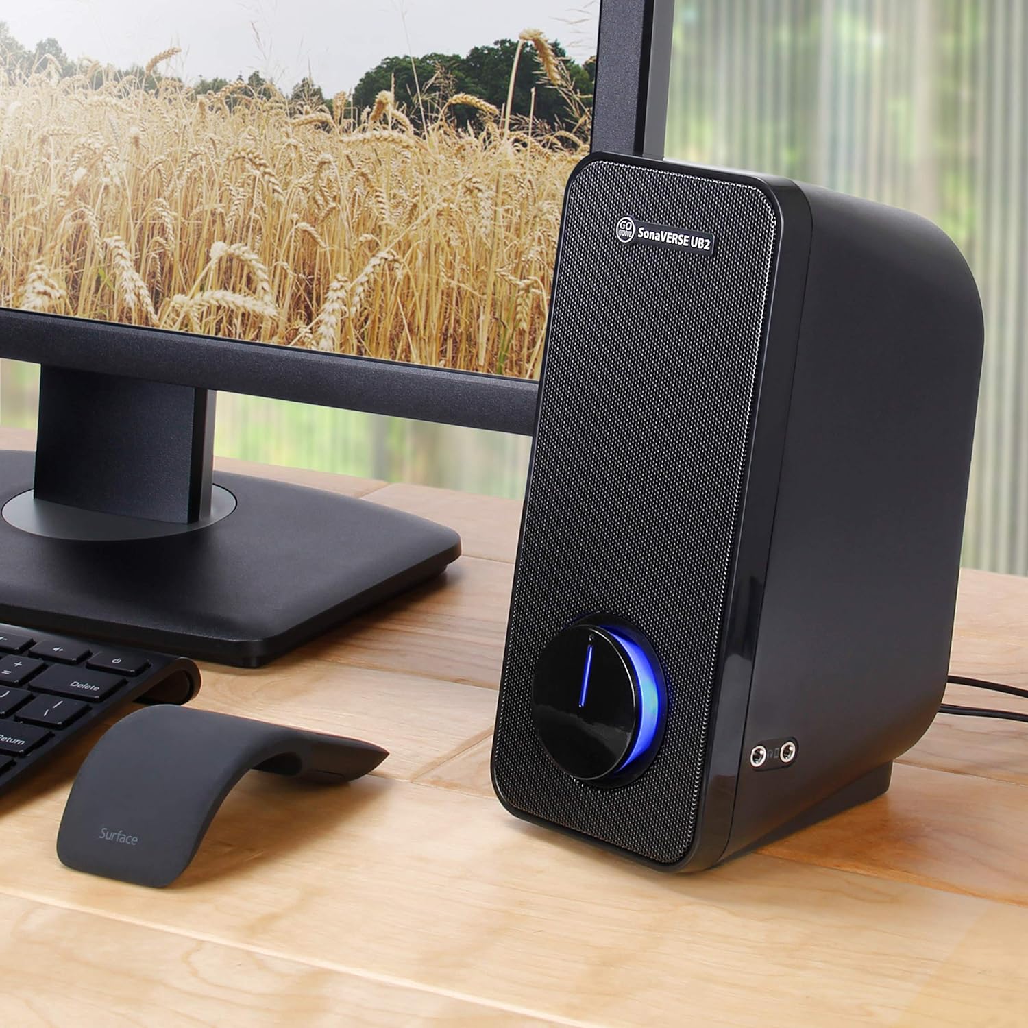 GoGroove - Haut-Parleur d'ordinateur USB avec Port pour Casque d'écoute, Noir - Simple Boutique