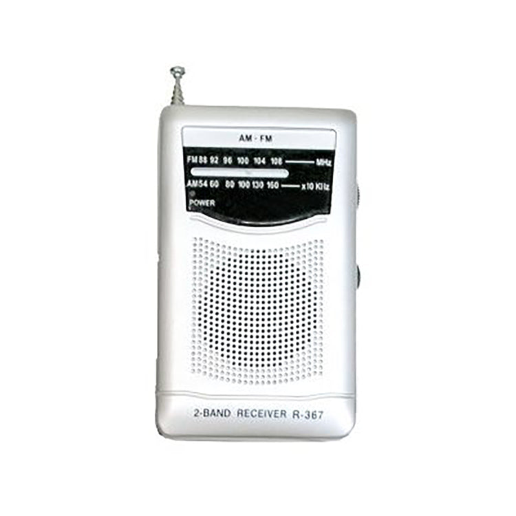HRS Global - Mini Radio AM/FM Portable, Antenne Téléscopique, Argenté - Simple Boutique