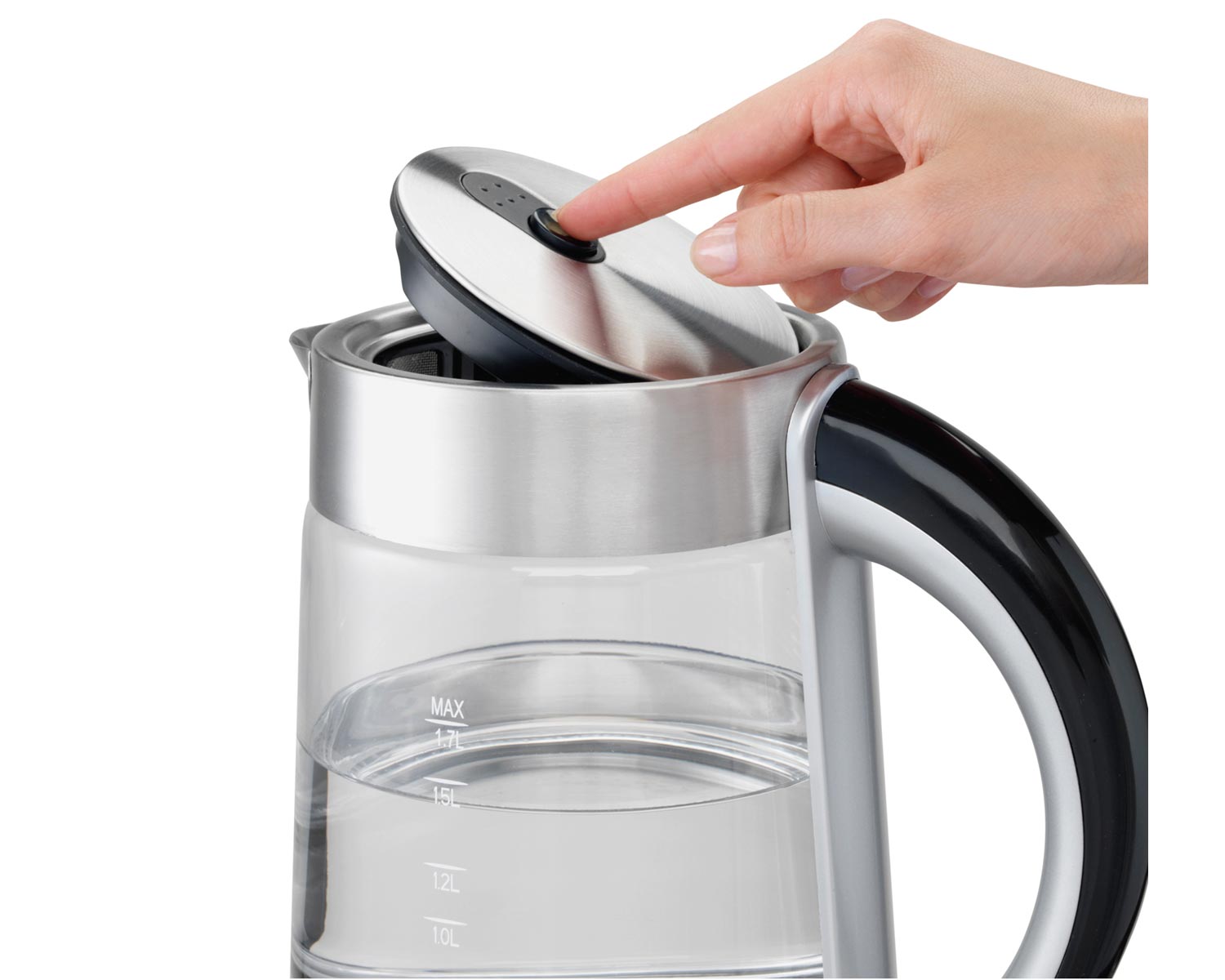 Hamilton Beach - Bouilloire Sans Fil en Verre 1,7 Litre - Éclairage LED Bleu, Acier Inoxydable, Modèle 40867C - Simple Boutique