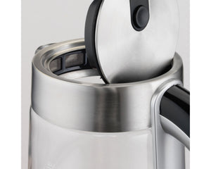 Hamilton Beach - Bouilloire Sans Fil en Verre 1,7 Litre - Éclairage LED Bleu, Acier Inoxydable, Modèle 40867C - Simple Boutique