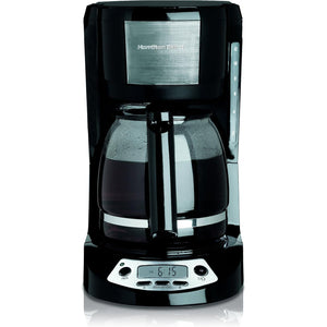 Hamilton Beach - Cafetière Programmable, Capacité de 12 Tasses, 3 Options d'infusion, Noir - Simple Boutique
