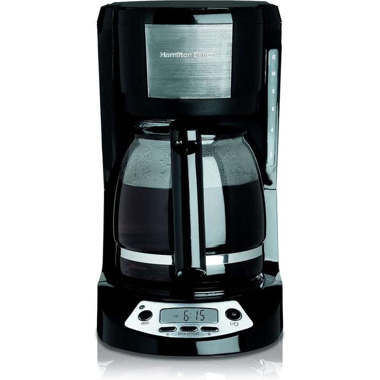Hamilton Beach - Cafetière Programmable, Capacité de 12 Tasses, 3 Options d'infusion, Noir - Simple Boutique