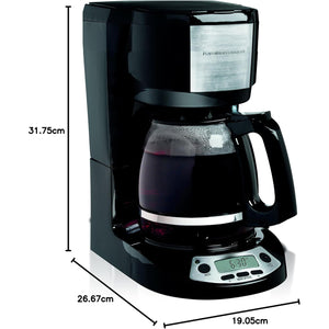 Hamilton Beach - Cafetière Programmable, Capacité de 12 Tasses, 3 Options d'infusion, Noir - Simple Boutique