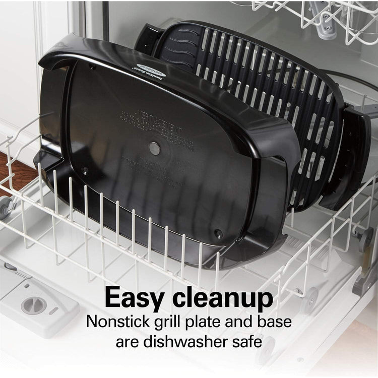 Hamilton Beach - Grill Intérieur/Extérieur HealthSmart®, Surface Antiadhésive, Noir - Simple Boutique