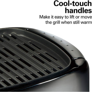 Hamilton Beach - Grill Intérieur/Extérieur HealthSmart®, Surface Antiadhésive, Noir - Simple Boutique