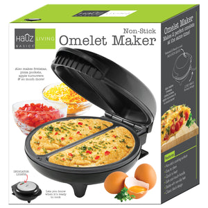 Hauz - Appareil à Omelette, Surface Antiadhésive, 2 Portions, Noir - Simple Boutique