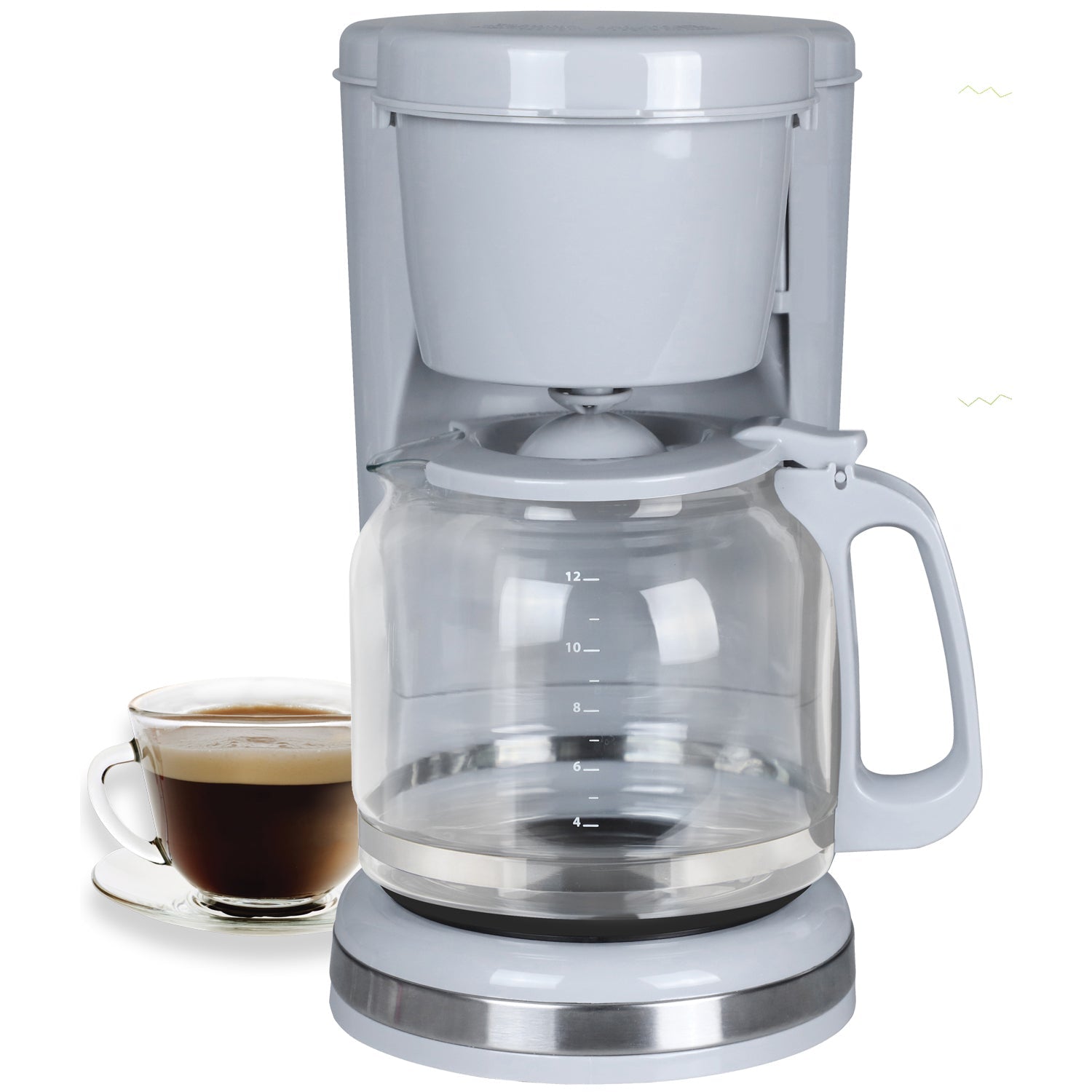 Hauz - Cafetière 12 Tasses, Carafe en Verre et Filtre Réutilisable - Simple Boutique