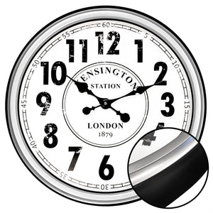 Hauz - Horloge Murale Ronde, Diamètre de 20", Précision Quartz, Noir - Simple Boutique