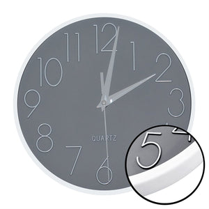 Hauz - Horloge Murale Ronde, Diamètre de 9", Précision Quartz, Gris - Simple Boutique