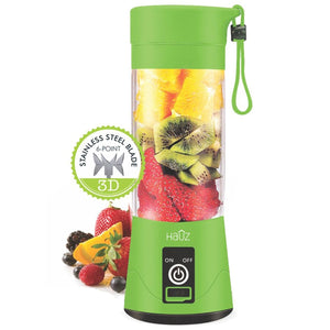 Hauz - Mélangeur Personnel Portable, Capacité de 380 mL, Reachargeable par USB, Vert - Simple Boutique