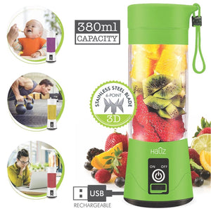 Hauz - Mélangeur Personnel Portable, Capacité de 380 mL, Reachargeable par USB, Vert - Simple Boutique