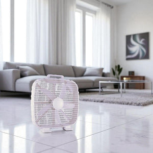 Hauz Ventilateur Boîte 20" | 3 Vitesses, Silencieux, Protection Surchauffe, Grille de Sécurité, Blanc - BF2-20 - Simple Boutique