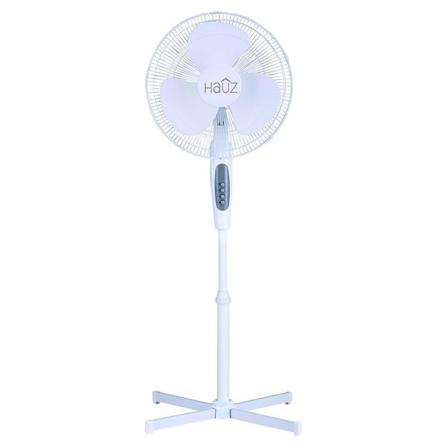 Hauz - Ventilateur Oscillant sur Pied à 3 Vitesses, Diamètre de 16 Pouces, Blanc - Simple Boutique