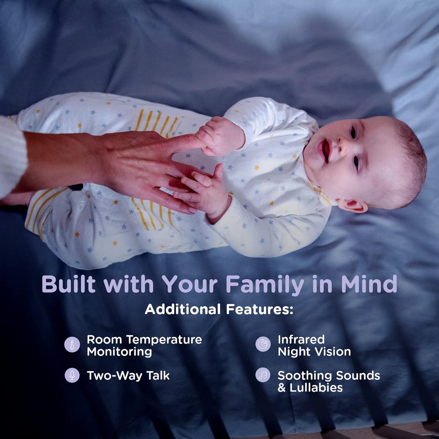 Hubble - Moniteur pour Bébé HD Intelligent Nursery Pal Glow avec Veilleuse, Blanc - Simple Boutique