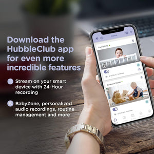 Hubble - Moniteur pour Bébé HD Intelligent Nursery Pal Glow avec Veilleuse, Blanc - Simple Boutique