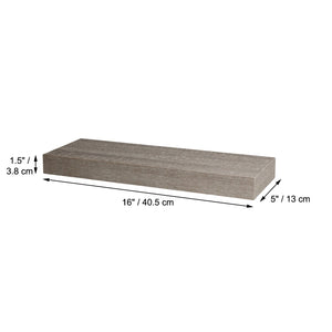 ITY International - Ensemble de 3 Mini Tablette Flottante Mural, 16" x 5.1" x 1.5", Gris Taupe - Simple Boutique